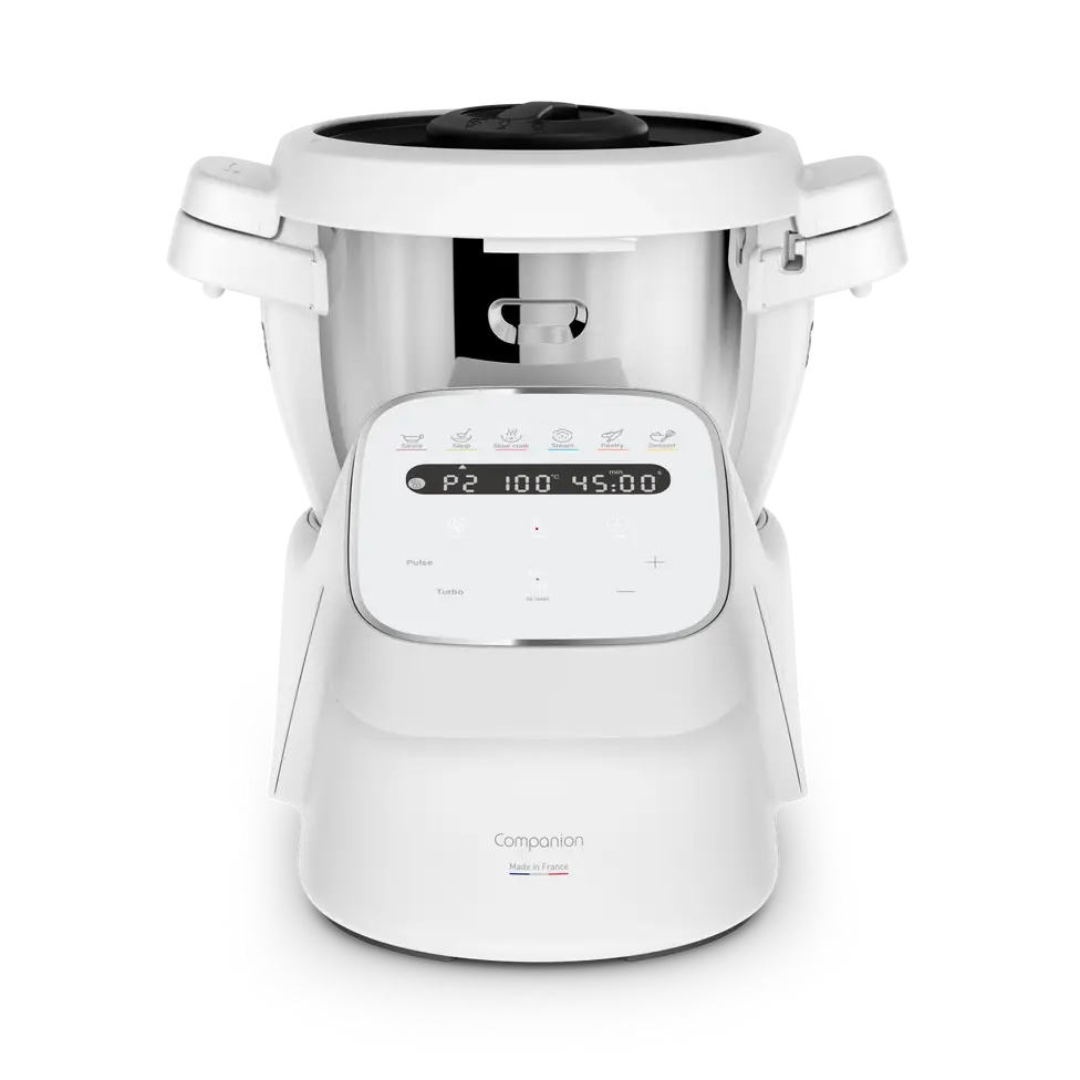 Robot cuiseur, 14 fonctions, Capacité XL 10 personnes, Blanc, Fabriqué en France